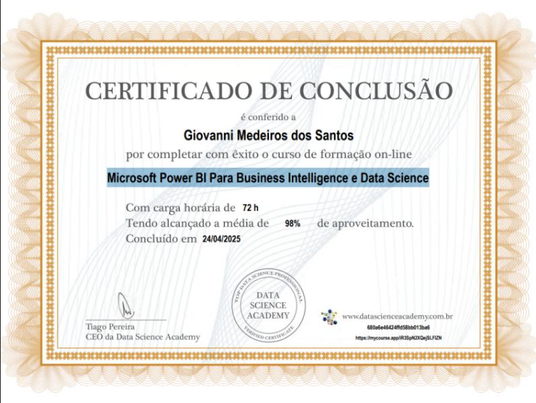 Microsoft Power BI Para Business Intelligence e Data Science