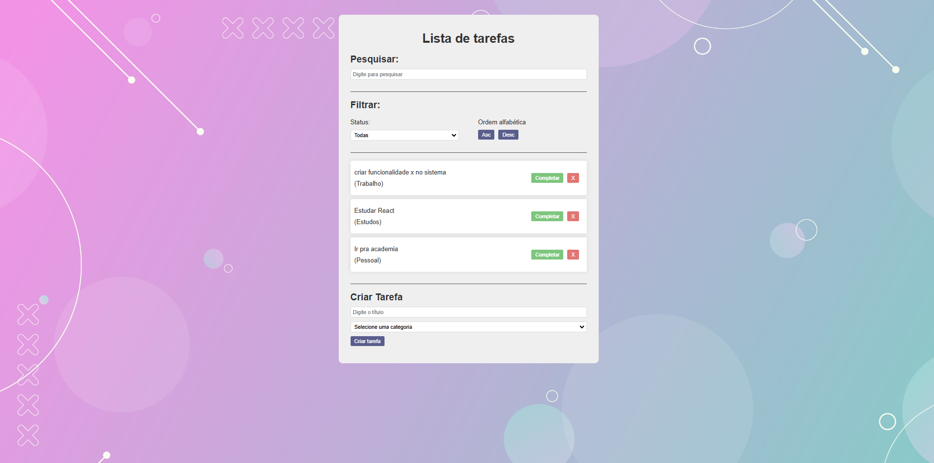 Screenshot do projeto Todo-List